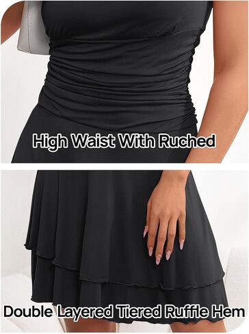 MEROKEETY Women's 2024 Summer Strapless Tube Dress Sexy Off Shoulder Ruffle Tiered Flowy Mini Dresses in Saudi Arabia