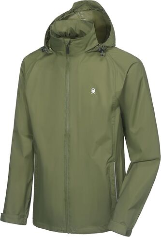 Little Donkey Andy Men's Waterproof Rain Jacket Lightweight Rain Shell Jacket Raincoat with Packable Hood in Kuwait