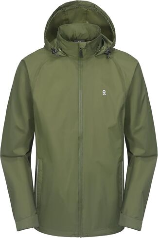 Little Donkey Andy Men's Waterproof Rain Jacket Lightweight Rain Shell Jacket Raincoat with Packable Hood in Kuwait