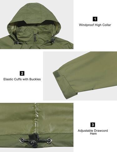 Little Donkey Andy Men's Waterproof Rain Jacket Lightweight Rain Shell Jacket Raincoat with Packable Hood in Kuwait