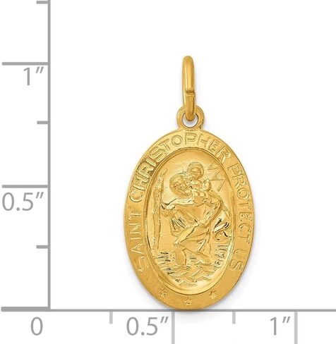 Diamond2Deal 925 Sterling Silver 24k Gold-plated Saint Christopher Medal Pendant Fine Jewelry for Women (L- 25 mm W- 17 mm) in Saudi Arabia