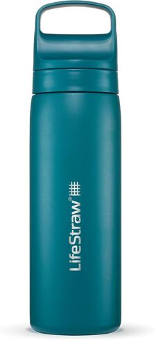 LifeStraw Go Series – Insulated Stainless Steel Water Filter Bottle for Travel and Everyday Use, 24oz Thistle Purple in Saudi Arabia