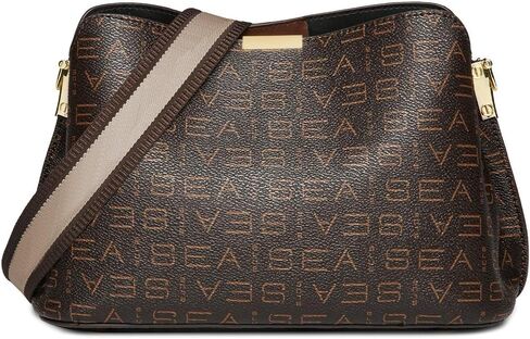 LAORENTOU Vegan Leather Crossbody Bag for Women Monogram Shoulder Bag Leather Purse Ladies Crossbody Cell Phone Bags in Saudi Arabia