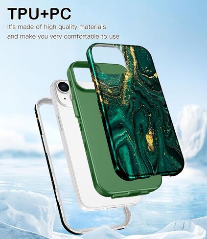 Btscase for iPhone 14 Pro Case, [Military Grade Drop Tested] Marble Pattern Design Slim Rugged Shockproof Women Girls Men Protective Anti-Scratch Cover for iPhone 14 Pro, Rose Gold in Saudi Arabia