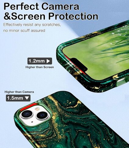 Btscase for iPhone 14 Pro Case, [Military Grade Drop Tested] Marble Pattern Design Slim Rugged Shockproof Women Girls Men Protective Anti-Scratch Cover for iPhone 14 Pro, Rose Gold in Saudi Arabia