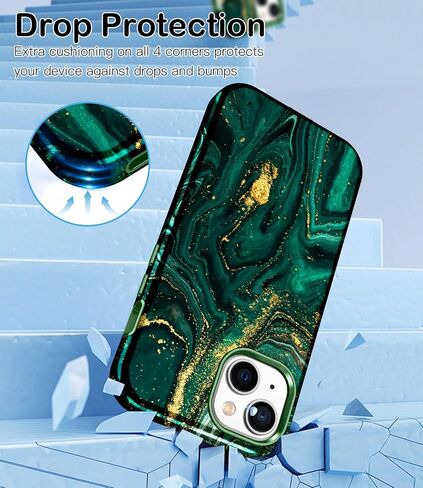Btscase for iPhone 14 Pro Case, [Military Grade Drop Tested] Marble Pattern Design Slim Rugged Shockproof Women Girls Men Protective Anti-Scratch Cover for iPhone 14 Pro, Rose Gold in Saudi Arabia