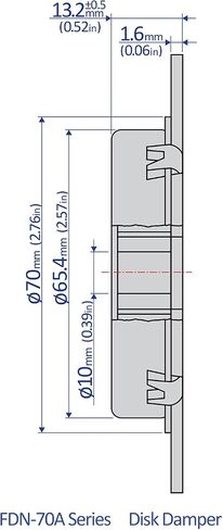 Bansbach Easylift FDN-70A-L114 Rotary Dampers/Disk Type, 95 mm x 70 mm x 11.3 mm in Saudi Arabia