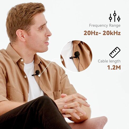 ميكروفون Hollyland Lark MAX HL-OLM02 متعدد الاتجاهات لأجهزة إرسال Lark MAX مع حاجب رياح رغوي ومشبك تمساح in Kuwait