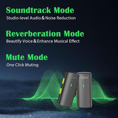 MAYBESTA 2 in 1 Wireless Lavalier Microphone for iPhone Android - Professional Lapel Mic for Phone - Mini Clip-on Microphones for Video Recording Vlogging Live Streaming Interview Podcast in Kuwait