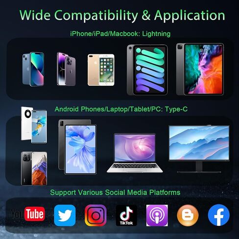 MAYBESTA 2 in 1 Wireless Lavalier Microphone for iPhone Android - Professional Lapel Mic for Phone - Mini Clip-on Microphones for Video Recording Vlogging Live Streaming Interview Podcast in Kuwait