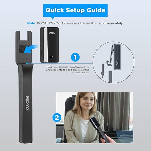 BOYA BY-XM6 BY-WMic5 Wireless Microphones Accessory, Handheld Microphone Holder Stand for BY-XM6 BY-WMic5 TX Transmitter for ENG Interview Report Film Making Video Recording in Saudi Arabia