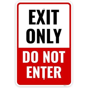 1PC Exit Only Do Not Enter Sign, 18 x 12 Inches - Aluminum