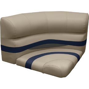 Wise BM11028-1066 Premier Series Pontoon 28" Radius Corner Seat Cushion Set, Stone/Mocha Java/Khaki