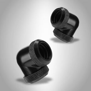 hydro x series od 90°, Dual Hard Pipe Tube Connector Copper Fittings Water Liquid Cooling Cooling(Silver) 14mm OD G1/4 DIY 90 Degree Elbow