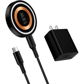 15W Magsafe Charger Wireless Charger for iPhone 15 Plus 14 13 Pro Max, Fast Charging Pad Stand Wireless Charger for Samsung Galaxy S24 Ultra/S24 Plus/S23 Ultra/S22 Ultra/S21FE, 20W Type-C PD Adapter