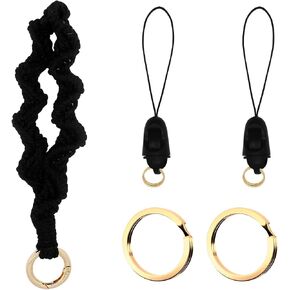 BIHRTC Boho Macrame Wristlet Keychain Handmade Keyring Bracelet Wrist Lanyard for Women Car Keys Holder