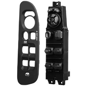 BASIKER Master Power Window Switch والحافة (جانب السائق) وإطار النافذة (جانب الركاب) لاستبدال 2002-2010 Dodge Ram 1500/2500/3500، أسود