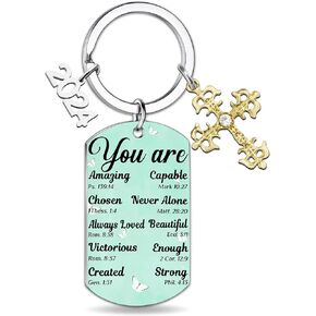 Christian Gift for Women Faith Based Inspirational Encouragement Religious Jesus Precious Bible Verse Keychain Class of 2024 Graduation Gifts for Her Womens Stocking Stuffers for Girls