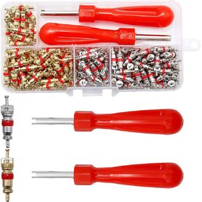 242pcs R134A Valve Cores Kit AC Valve Core Removal Tool for Car A/C Schrader Valve Kit