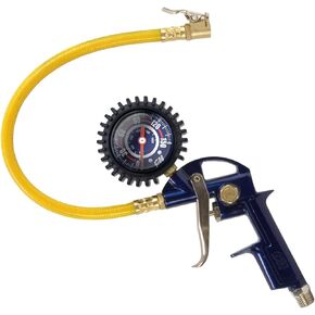 Tire Inflator, 3-in-1 Inflation Gun, with Gun, Locking Chuck and 2-inch Gauge, ¼" NPT and Flexible Hose (Campbell Hausfeld MP600000AV), 3-in-1 Tire Inflator w/Gauge