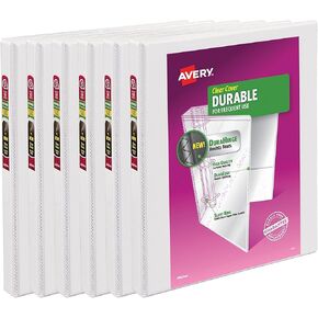 Avery 17002 .5" White Durable Reference View Binder