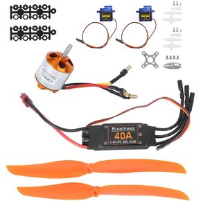Keenso A2217 1100KV Brushless Motor, 40A ESC with Safety , SG90 9G Micro Servo for RC Plane (A2217 KV1100KV Brushless Motor 40A ESC SG90 9G)