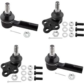2x Front Lower Ball Joints + 2x Front Outer Tie Rod Ends Link Suspension Kit Fit For Nissan Pathfinder 1996-2004, For Infiniti QX4 1997 1998 1999 2000 2001 2002 2003 Replace# K90662 ES3466