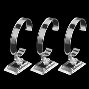 Watch Display Stand Plastic 10PCS Transparent Acrylic Wrist Watch Display Holder Bracelet Watch Display Rack Holder Stand for Men's Watch Home Organizer or Store Selling Shows (10PCS)