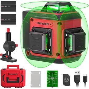 Laser Level Pro Kit, 3X360°Self-leveling Tool for Construction, Tiling Floor & Picture Hanging, 3D Cross Line Laser Level with Fine-tuning Bracket, 12 Lines level Tool with 2*2400mAh Battery