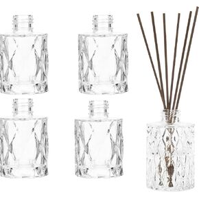 Beavorty 4pcs Reed Diffuser Bottle Frangrance Glass Diffuser Empty Bottles Diffuser Jars Diffuser Set for Rattan Sticks DIY Replacement Reed Diffuser Sets