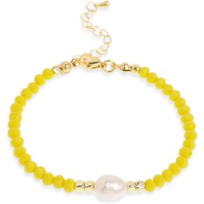 Seed Beads Healing Crystal Baroque Pearl bracelet Bracelets for Woman Girls，Dainty Natural Gemstone Gold Beaded Bracelet Adjustable Friendship Jewelery Gifts