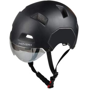 Hover-1 Impact Resistant Adult Helmet for Ages Above 14, Detachable Magnetic Visor, EPS Foam Protective Padding Adjustable Straps & Secure Buckle