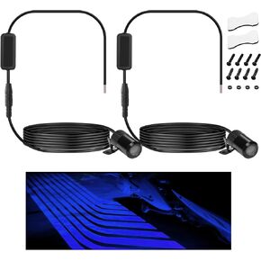 XMSJSIY Motorcycle Projector Light Angel Wings Projection Lights LED Motorcycle Lamp Modification Chassis Light Underglow LED Light Car Decorative Accessories (Blue)