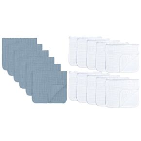 Comfy Cubs Muslin Burp Cloths Large 100% Cotton Bundled