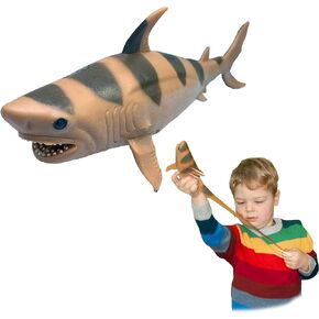 Tiger Shark, Stretchy Toy from Deluxebase. Super stretchy animal replicas that feel real, great for kids