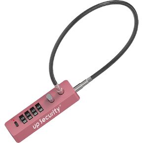Combination Lock Keyless Cable Padlock with Steel Wire Rope, Resettable Combo Code Anti-Theft for Locker, Cabinet, Fence, Gate, Pet Door, Bike Helmet Safe (Pink, Cable: 11.8"/30cm)