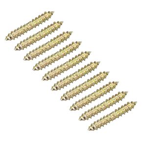 uxcell 4x11mm Hanger Bolts, 48pcs Double Ended Self-Tapping Thread Wood to Wood Dowel Screws for Wood Connecting
