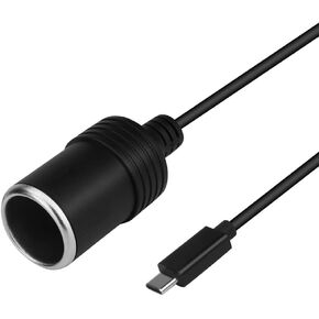 محول كابل USB C إلى ولاعة السجائر بطول 5 أقدام، حتى 12 فولت 4.5 أمبير، يعمل مع شاحن USBC 15 فولت/20 فولت 45 وات-65 وات PD USBC، استخدم الأجهزة الكهربائية داخل السيارة في منفذ منزلك
