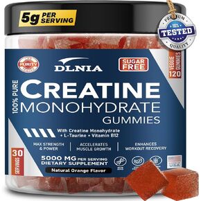 120 Creatine Monohydrate Gummies for Men & Women, Vegan-Friendly, Sugar-Free, & Tasty Chewables - Instantized Creatine Gummies for Enhanced Muscles Growth, Recovery, & Performance