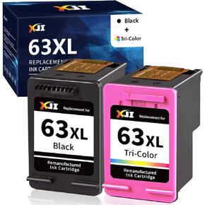 XJI Remanufactured Ink Cartridges Replacement for HP Ink 63 XL 63XL (Black, Tri-Color Combo Pack), Work for OfficeJet 3830 3833 5255 5258 5260 Envy 4510 4520 4650 DeskJet 2132 3630 3634 3639 Printer