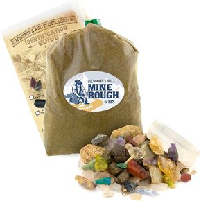 Boone's Mill Gemstone Paydirt | 3 Pound Bag, 2-Count | Gem Mining Rough Stone Mix | Rock Fossil ID Guide