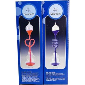 Colorful Office Thinking Hand Boiler, Glass Science Energy Transfer, Children Science Experiment, Love Birds Color Meter Hand Boiler, 2 Pcs (Purple&Red) by C&H Solutions®