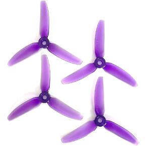 8pcs HQProp 4X4.3X3 V1S 4043 4 Inch 3-Blade Propellers Set (4X CW / 4X CCW) Poly Carbonate (Purple)