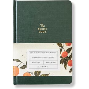Kunitsa Co. Recipe Notebook - Keepsake Gift. Hardcover Blank Recipe Book to Write in Your Own Recipes, with Journaling Prompts about the Chef. 100 recipes (Dark Pine)