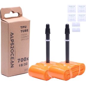 700C Ultralight TPU Road Bike Inner Tube,700x18C/23C/25C/28C/30C/32C AV48mm/65mm Presta Valve Tubes,Compatible with 700x18C 700x23C 700x28C 700x30C 700x32C Race Bike Tire Tubes- 2 Pack in Kuwait