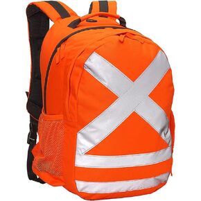 Caribee Reflective Safety and Hydration Backpack for Work, Hunting, Motorcycle and Construction in High Visibility Orange for Men and Women