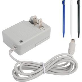 DSi Charger Kit, DSi Stylus Pen and Power Adapter Compatible with Nintendo DSi XL 100-240V Wall Plug Adapter, with 3 Stylus