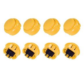 uxcell 30mm Mounting Hole Momentary Game Push Button Switch for Arcade Video Games Black 8pcs