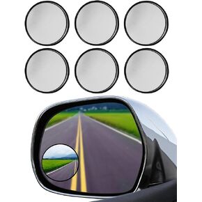 Iconikal Convex Rear View Blindspot Adhesive Mirror, 2-inch, Wide Angle, 6-Pack