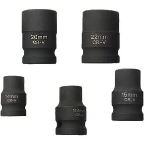Brake Caliper Socket Set Compatible with AUDI VW VAG, 5PCS Caliper Tool 1/2" Square Drive 7pt. Small Large 10pt. x 11.5mm, 15mm, 20mm, 14mm, 22mm
